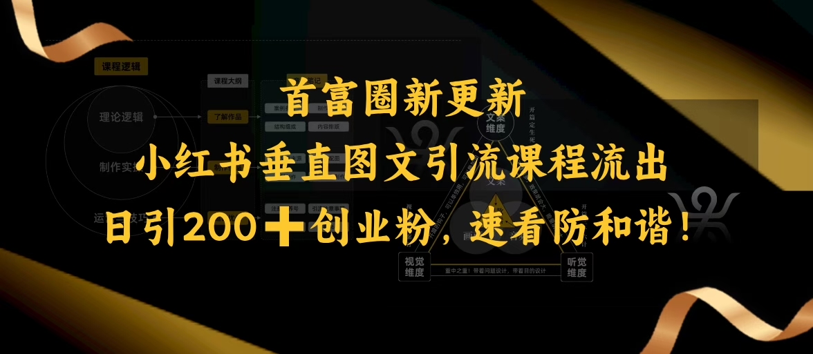 小红书垂直图文引流课程流出，日引200+创业粉，速看防和谐-游戏体验馆