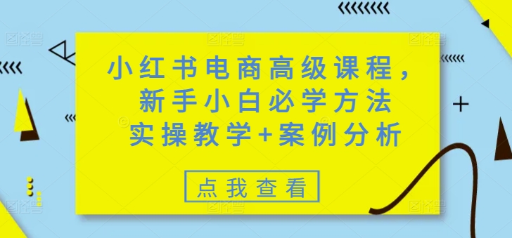 小红书电商高级课程，新手小白必学方法，实操教学+案例分析-游戏体验馆