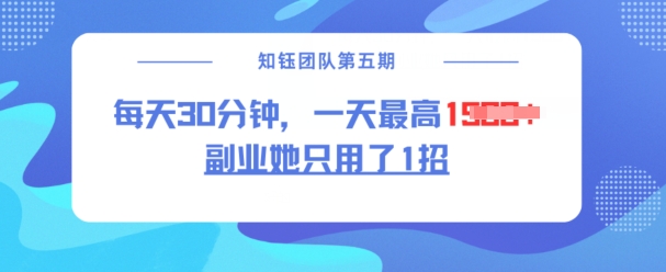 副业她只用了1招，每天30分钟，无脑二创，一天最高1.5k-游戏体验馆