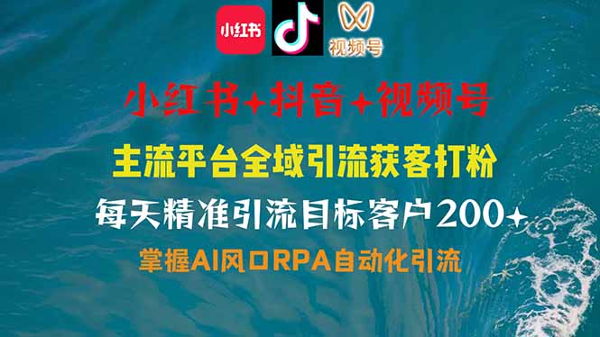 小红书、抖音、视频号全域多平台引流获客，日引目标客户200+，RPA自动…-游戏体验馆