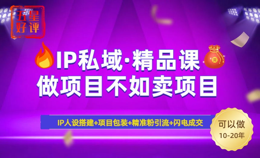 2025年“IP私域·密训精品课”，日赚3000+小白避坑年赚百万，暴力引流…-游戏体验馆