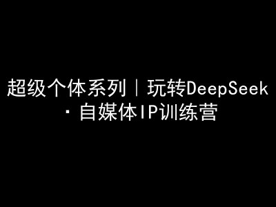 超级个体系列，玩转DeepSeek·自媒体IP训练营，deepseek教程-游戏体验馆